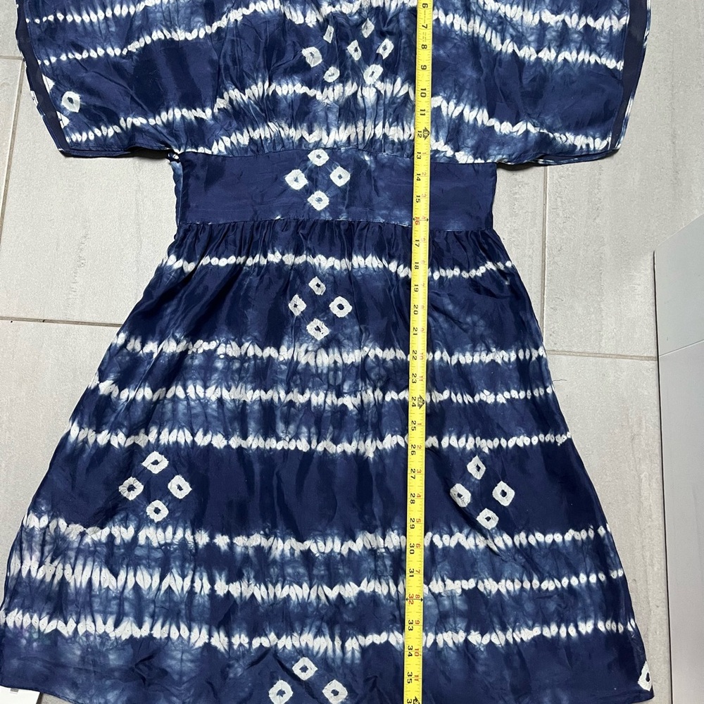 Calypso St. Barth 100% SILK Indigo and White Tie-Dye Dress from the Real Real. - Picture 3 of 7